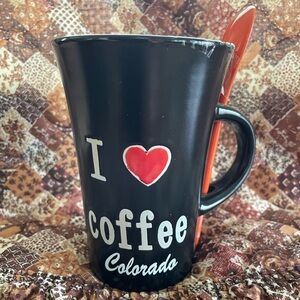 Colorado-themed Souvenir Mug in Semi-gloss Finish with the text "I ❤️ Coffee”